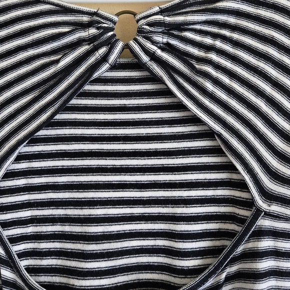 We The Free Dress Free People Striped Frenchie Tee Black and White Dress Sz SP - Picture 8 of 15